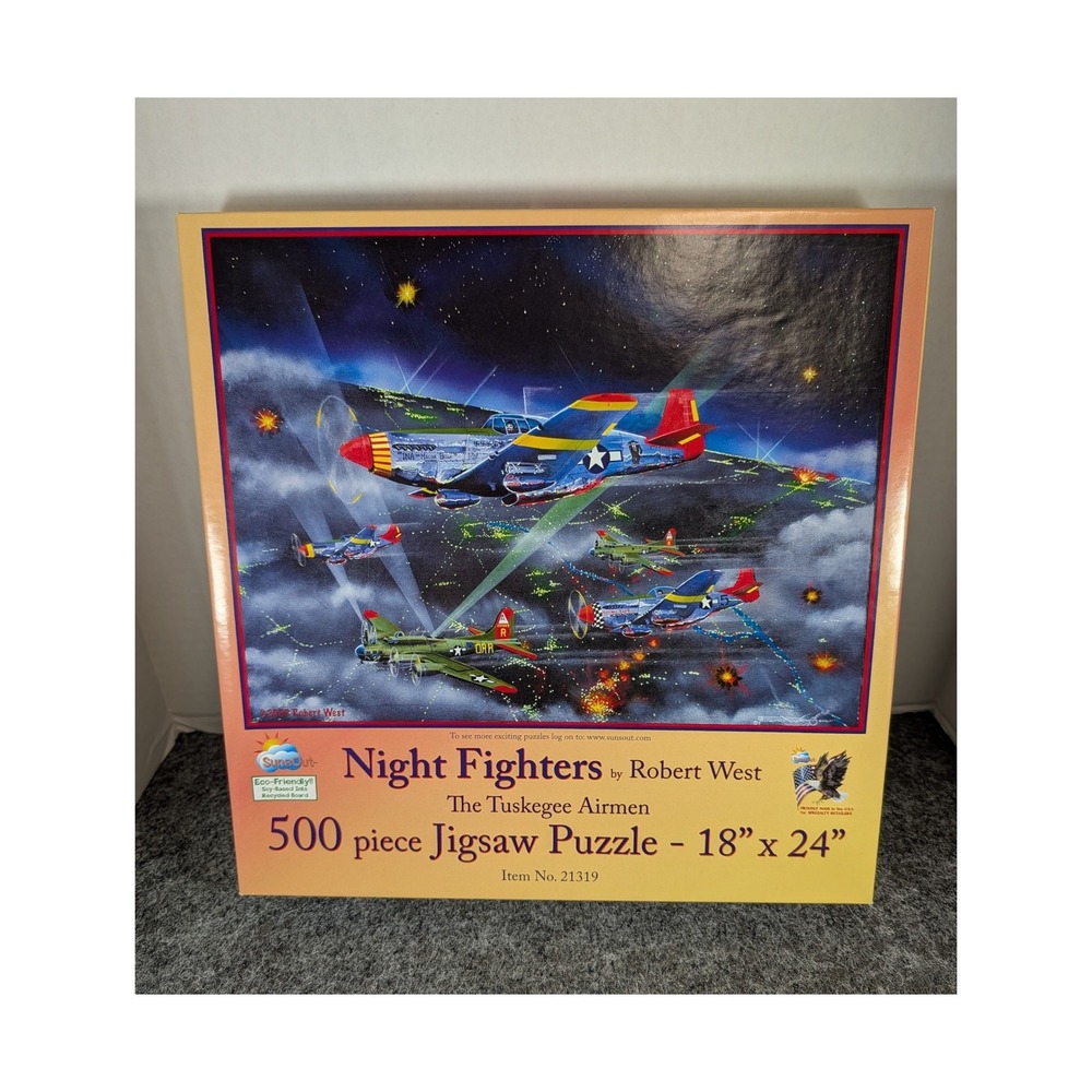 SunsOut Night Fighters Robert West Tuskegee Airmen 500 Piece Jigsaw Puzzle 21319